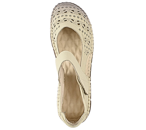 Sandale casual, dama, PASS COLLECTION, MJ60002C crem, piele naturala